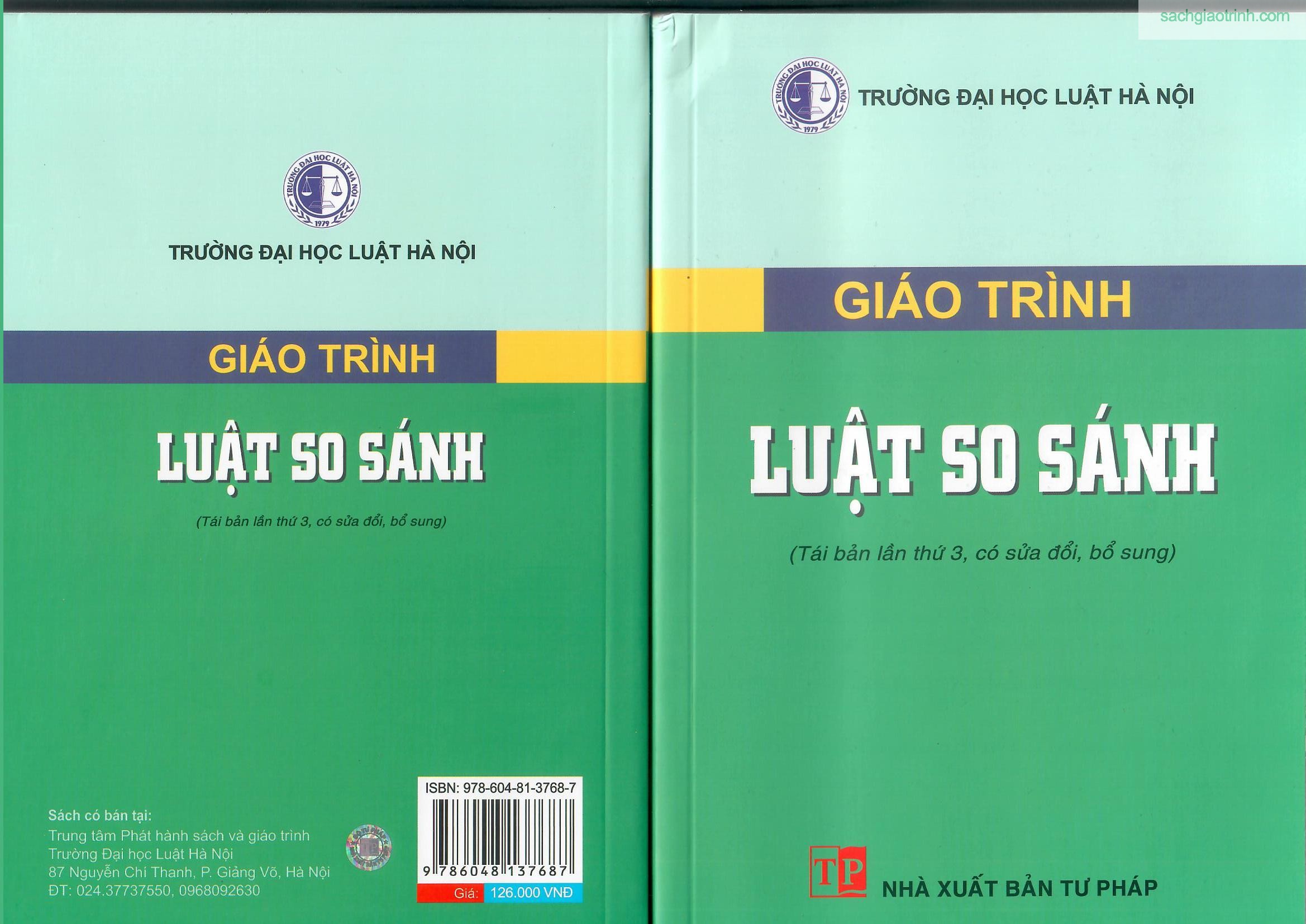 ss sách giáo trình Luật So Sánh đại học luật Hà Nội 1