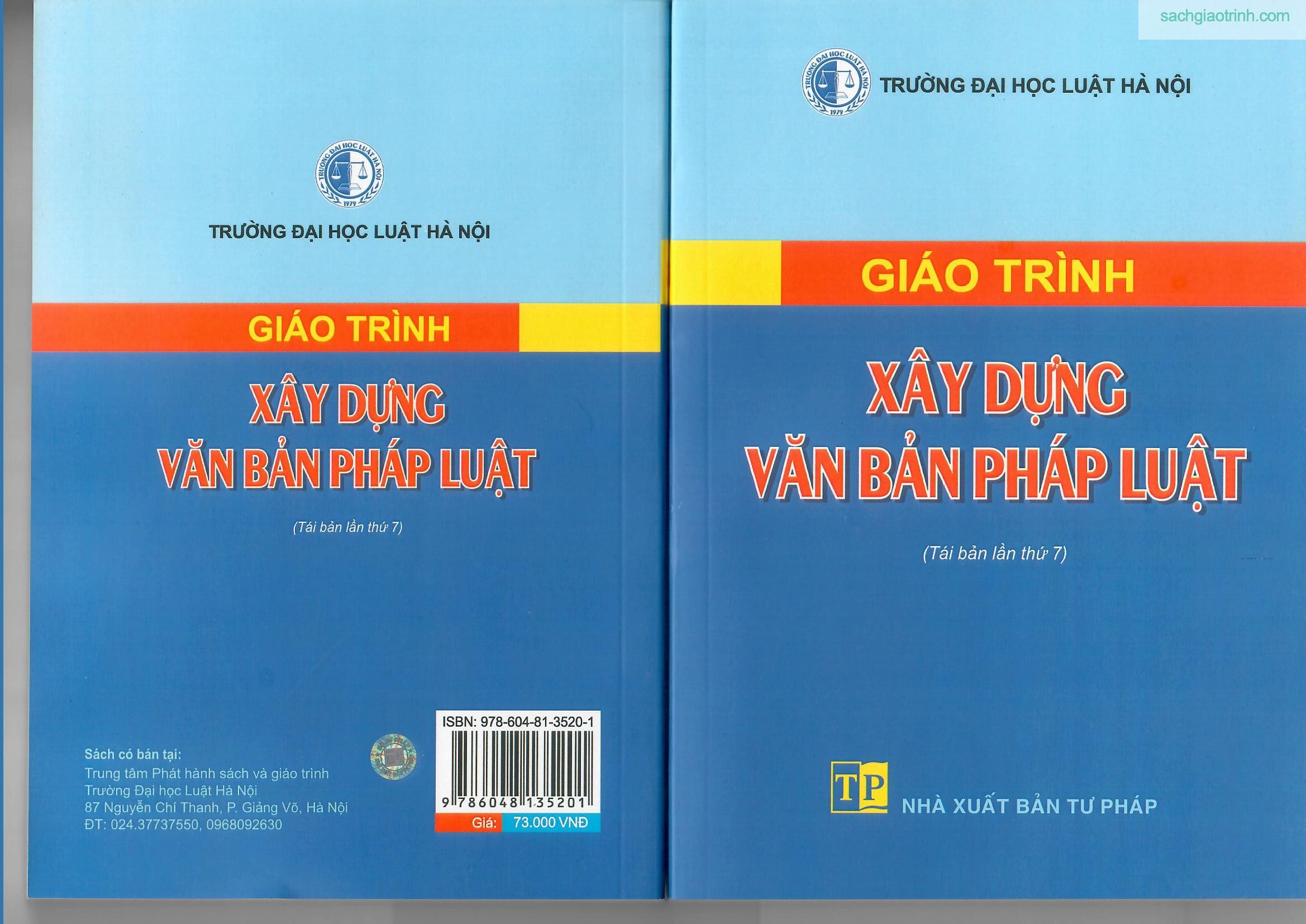 xdvbpl Giáo trình xây dựng văn bản pháp luật- Đại học luật Hà Nội 1