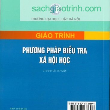 Sách giáo trình phương pháp điều tra xã hội học - Đại học luật Hà Nội 3 Scan1